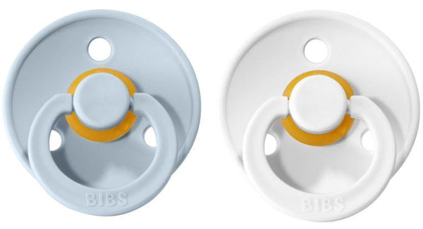 Pre Order, Coming Soon! BIBS Pacifier 2 PK Baby Blue / White (Min. of 4, multiples of 4)